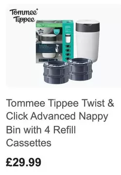 Twist & Click Advanced Nappy Bin with 4 Refill Cassettes