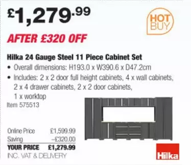 24 Gauge Steel 11 Piece Cabinet Set