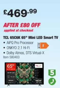 65C6K 65" Mini LED Smart TV