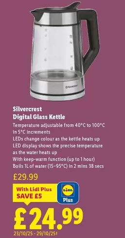 Silvercrest - Digital Glass Kettle