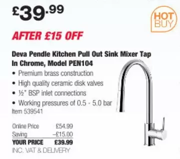 Premium - Pendle Kitchen Pull Out Sink Mixer Tap