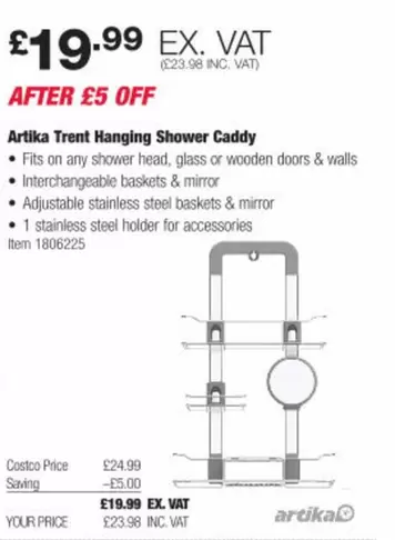 Head - Trent Hanging Shower Caddy