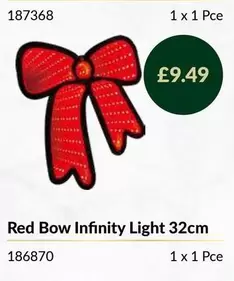 Red Bow Infinity Light 32cm