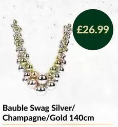 Silver - Bauble Swag /Champagne/Gold 140cm