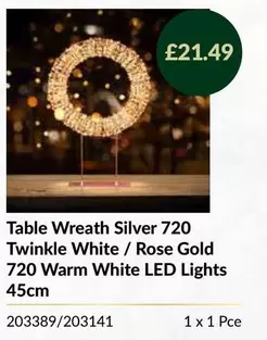 Silver - Table Wreath  720 Twinkle White / Rose Gold