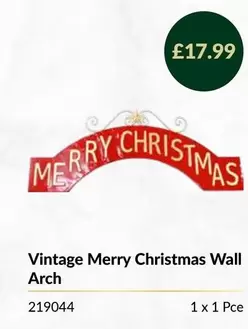 VINTAGE - Vintage Merry Christmas Wall Arch