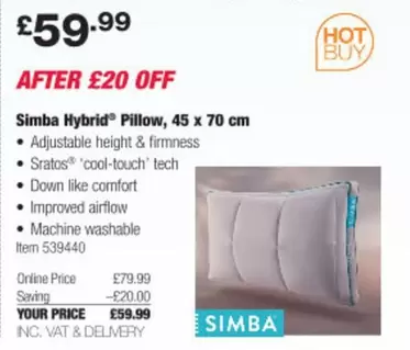 Comfort - Hybrid Pillow, 45 x 70 cm