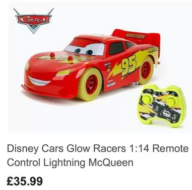 Disney - Cars Glow Racers 1:14 Remote Control Lightning McQueen