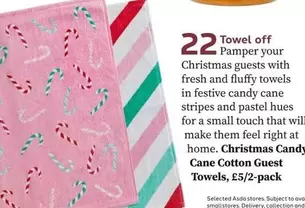 COTTON - Christmas Candy Cane Cotton Guest Towels