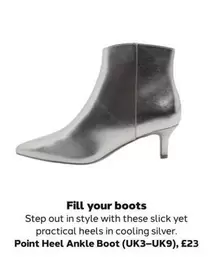 Boots - Point Heel Ankle Boot