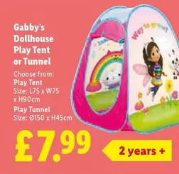 Dollhouse Play Tent or Tunnel