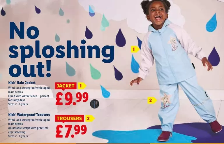 Kids' Rain Jacket, Kids' Waterproof Trousers