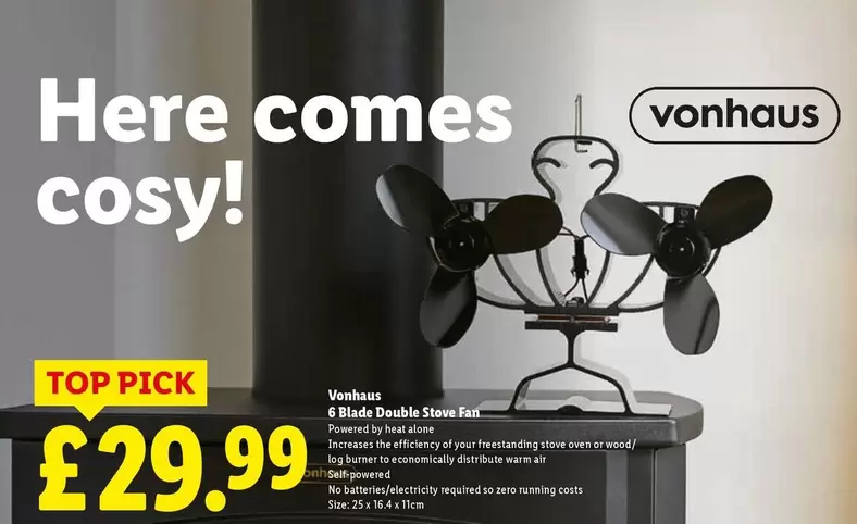 6 Blade Double Stove Fan