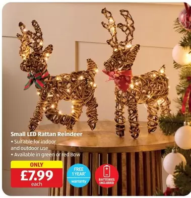 Small LED Rattan Reindeer