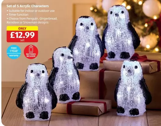 Penguin - Set of 5 Acrylic Characters