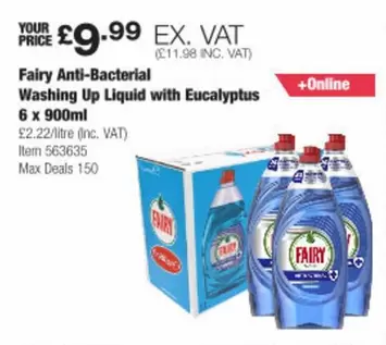 Fairy - Anti-Bacterial Washing Up Liquid with Eucalyptus