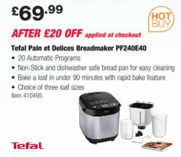 Tefal - Pain et Delices Breadmaker PF240E40