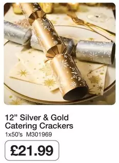 Silver - 12"  & Gold Catering Crackers