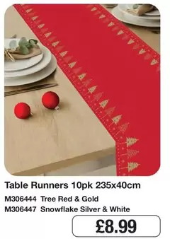 Silver - Table Runners 10pk 235x40cm