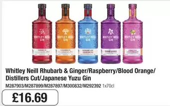 Rhubarb & Ginger/Raspberry/Blood Orange/Distillers Cut/Japanese Yuzu Gin