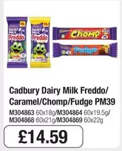 Cadbury - Dairy Milk Freddo/Caramel/Chomp/Fudge PM39