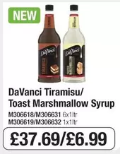 Tiramisu/ Toast Marshmallow Syrup