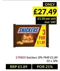Snickers - 3Pk PMP