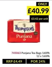Thompson's - Punjana Tea Bags 160Pk