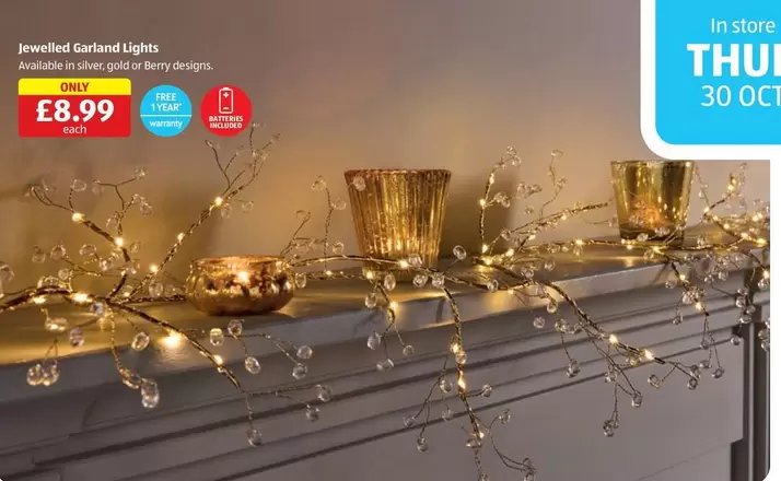 Silver - Jewelled Garland Lights