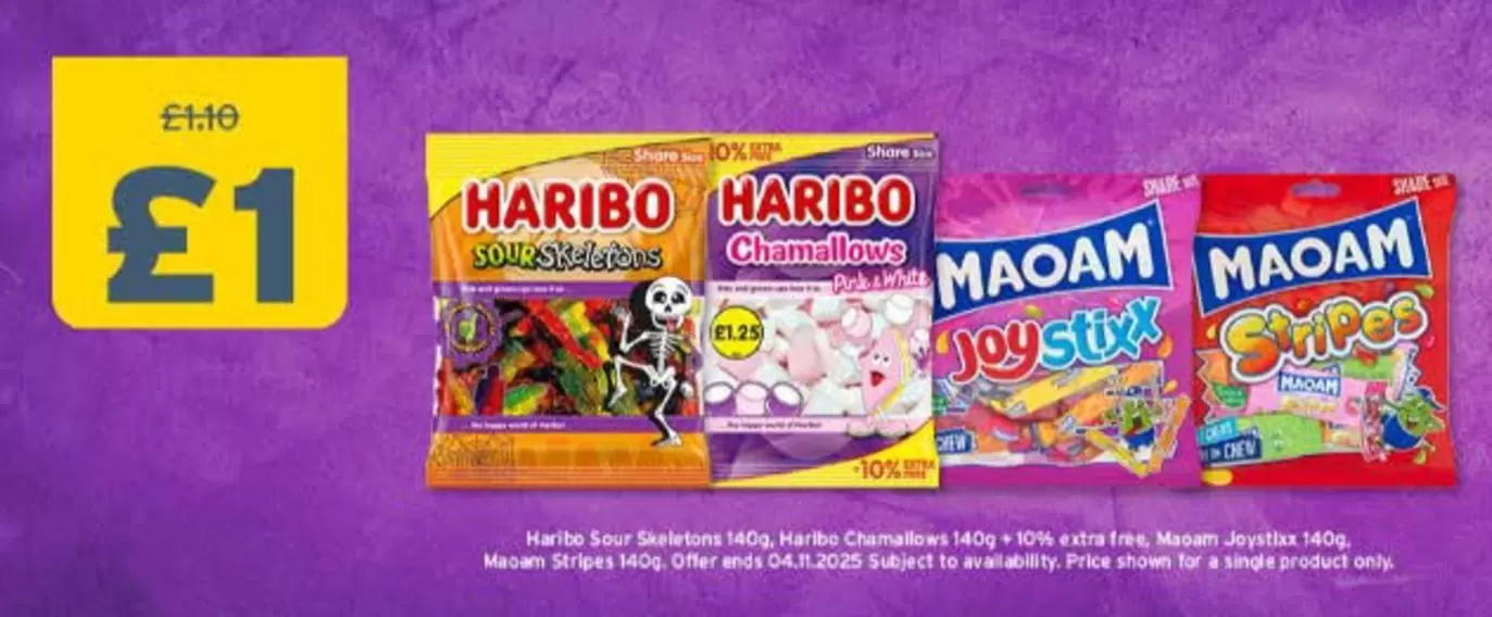 Haribo - Sour Skeletons, Chamallows, Joy Stix!, Strips