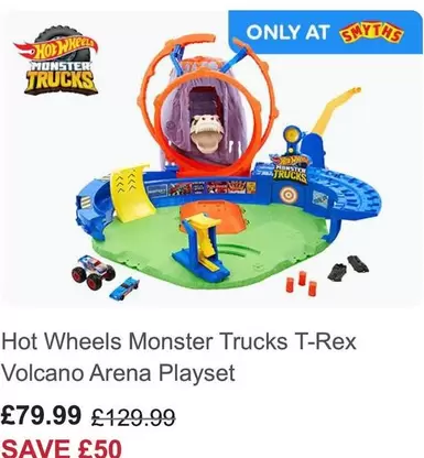 Hot Wheels - Monster Trucks T-Rex Volcano Arena Playset