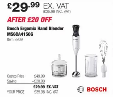 Bosch - Ergomix Hand Blender MS6CA4150G
