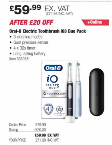 Oral-B - Electric Toothbrush I03 Duo Pack