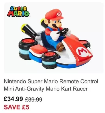 Nintendo - Super Mario Remote Control Mini Anti-Gravity Mario Kart Racer