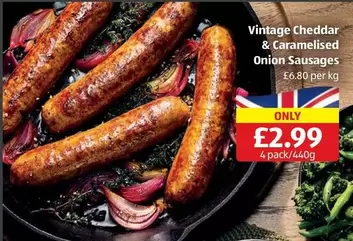 VINTAGE - Vintage Cheddar & Caramelised Onion Sausages