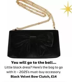 Velvet - Black Bow Clutch