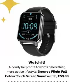 Daewoo - Flight Full Colour Touch Screen Smartwatch