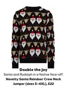 Joy - Novelty Santa Reindeer Crew Neck Jumper