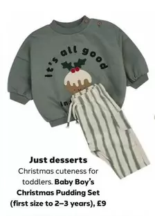 Baby Boy's Christmas Pudding Set