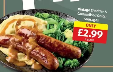 VINTAGE - Vintage Cheddar & Caramelised Onion Sausages