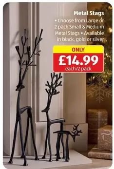 Silver - Metal Stags