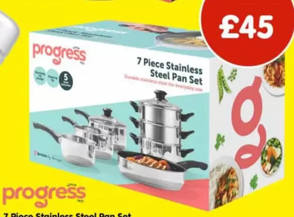 7 Piece Stainless Steel Pan Set