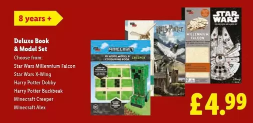 Deluxe -  Book & Model Set Star Wars Millennium Falcon Star Wars X-Wing Harry Potter Dobby Harry Potter Buckbeak Minecraft Creeper Minecraft Alex