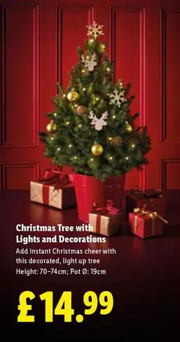 Christmas Tree with Lights and Decorations