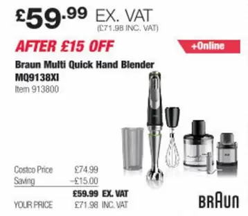 Braun - Multi Quick Hand Blender MQ9138XI