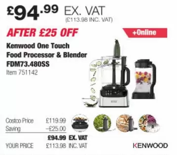 Kenwood - One Touch Food Processor & Blender FDM73.480SS