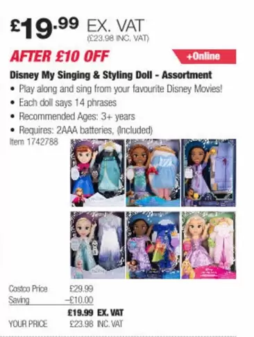 Disney - My Singing & Styling Doll - Assortment