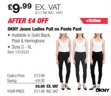 DKNY - Jeans Ladies Pull on Ponte Pant