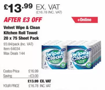 Velvet - Wipe & Clean Kitchen Roll Towel