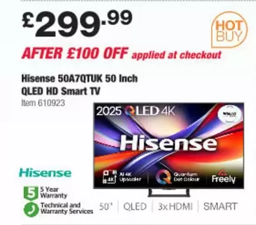 Hisense - 50A7QTUK 50 Inch QLED HD Smart TV